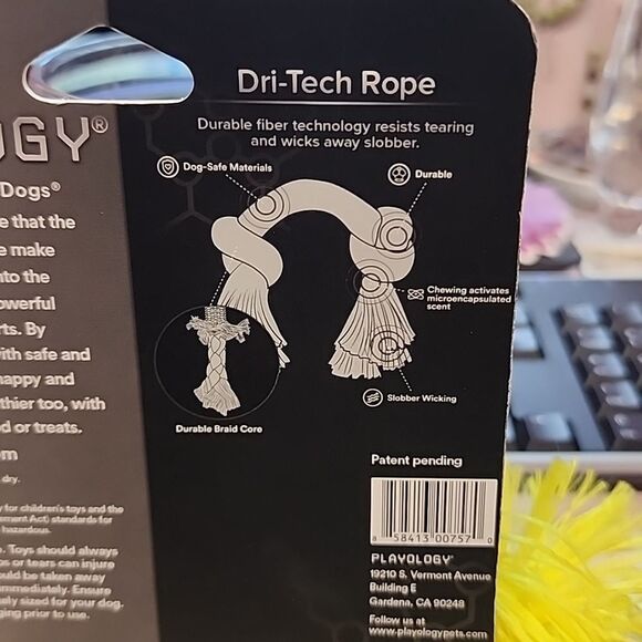 PLAYOLOGY Toys That Makes Scents To Dogs 1 small Dri-Tech Rope NIP - Picture 4 of 4